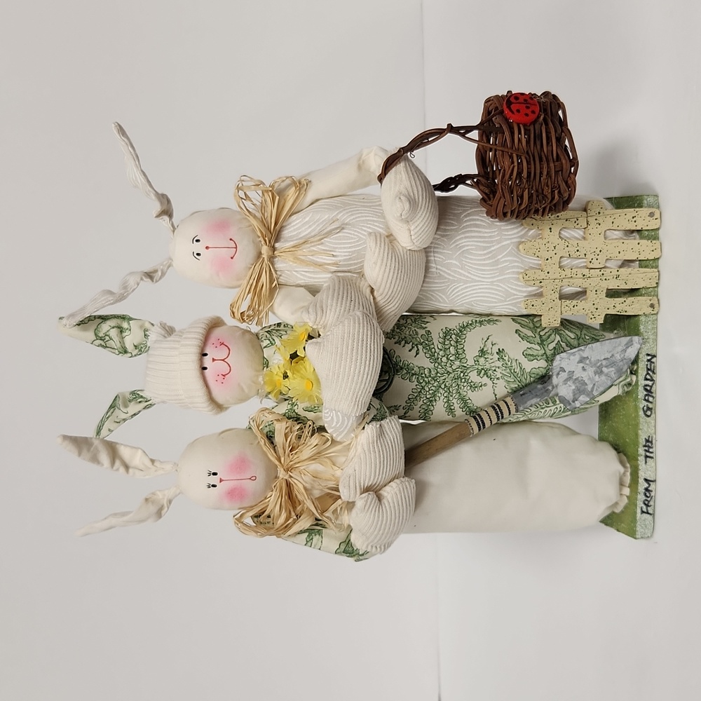 Trio of Garden Bunnies